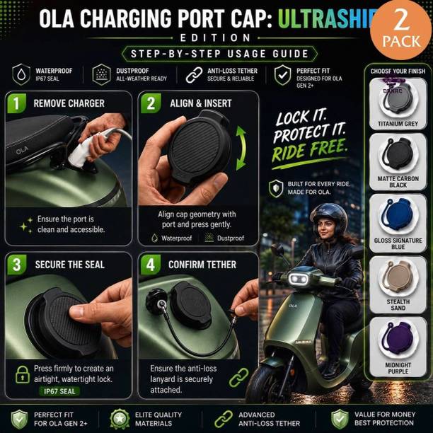ornac Ola Charging Cap Cover Combo with Charging Holder cover for ola Combo Combo