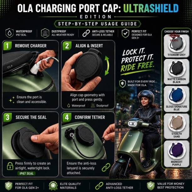 ornac 1 Ola Charging Cap Cover Combo with 1 Charging Holder cover for ola Combo Combo