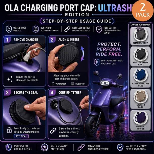 ornac Ola Charging Cap Cover Combo with Charging Holder cover for ola Combo Combo