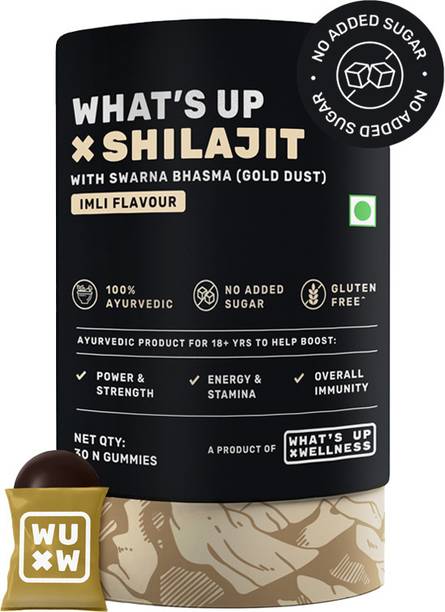 What's Up Wellness Shilajit Resin Gummies with 24K Gold Dust | Improve Stamina & Immunity