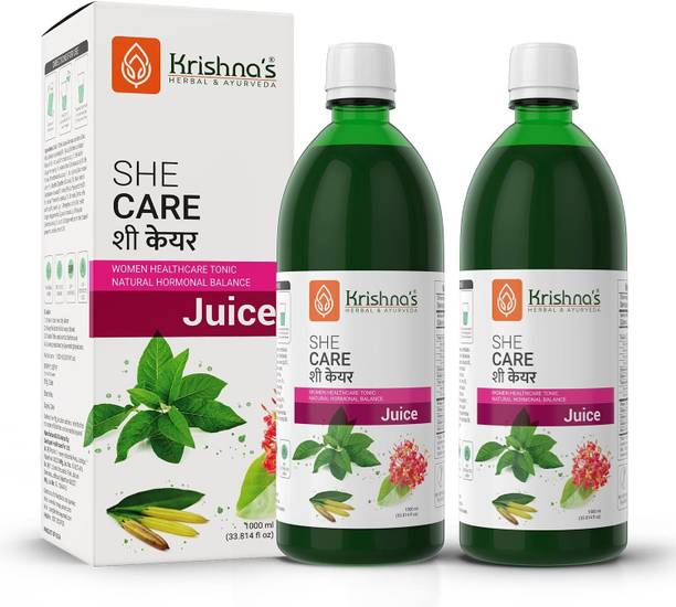 Krishna's Herbal & Ayurveda She Care Women Wellness Juice, Natural Hormonal Balance, 1000ml Each