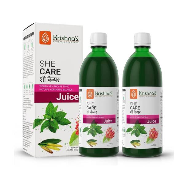 Krishna's Herbal & Ayurveda She Care Women Wellness Juice, Natural Hormonal Balance, 1000ml Each
