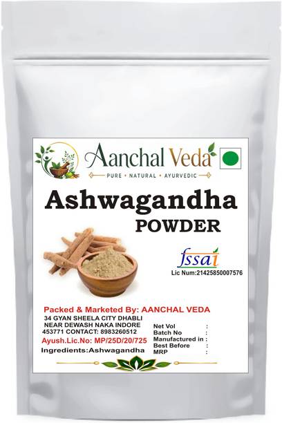 AANCHAL VEDA Natural Ashwagandha Root Powder, Premium Ashwagandha Powder