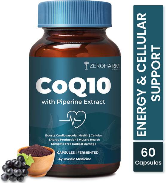 ZEROHARM CoQ10 with Piperine Extract for Heart Health, Cellular Energy, Fertility Support