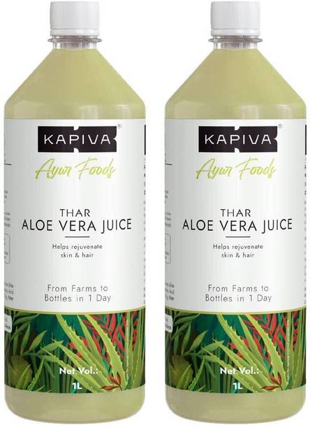 Kapiva Thar Aloe Vera Juice (with Pulp) 1L | Rejuvenates Skin and Hair