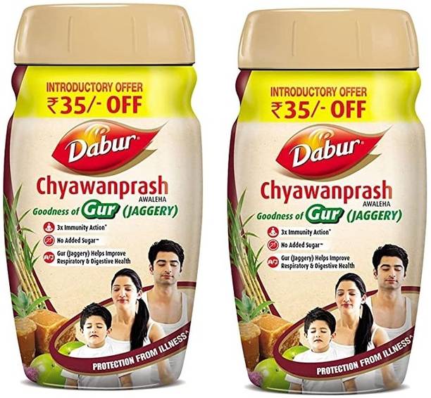 Dabur Chyawanprash Goodness of Gur(Jaggery)- 900gm|3X Immunity Action|No added Sugar