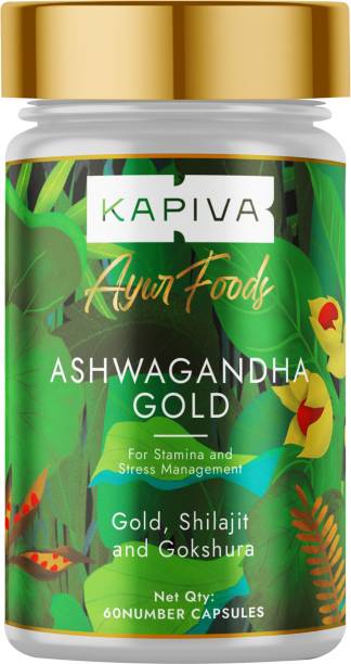 Kapiva Ashwagandha Capsules |With Gold, Shilajit | Helps in Stress Management