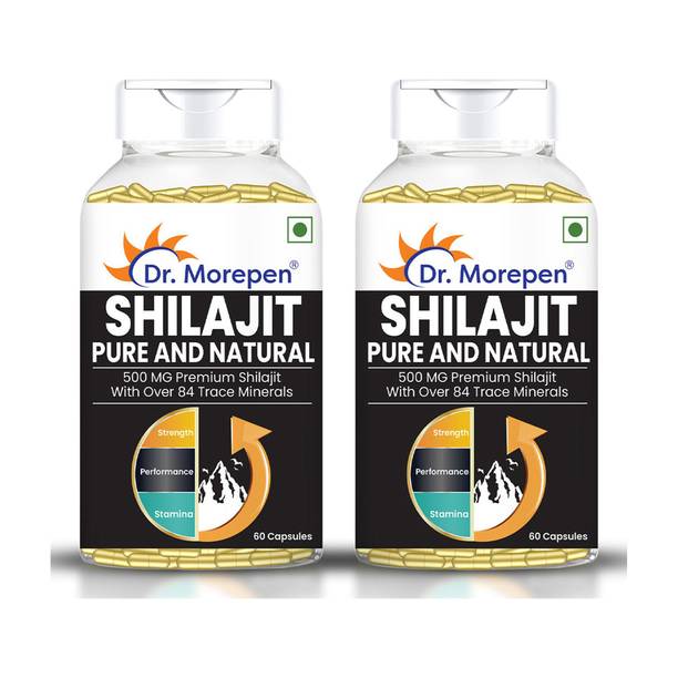 Dr. Morepen Shilajit Capsules 100% Ayurvedic Natural & Pure for Strength, Stamina & Vigor