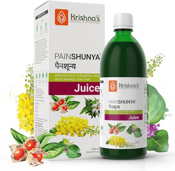 Krishna's Herbal & Ayurveda Painshunya Juice Enriched with 12 Powerful Herbs Helps Manage Joint Pain