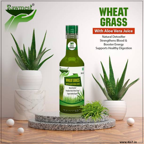 Rawmest Organic Aloevera+Wheatgrass Juice Supports Healthy Skin + An Immunity Booster