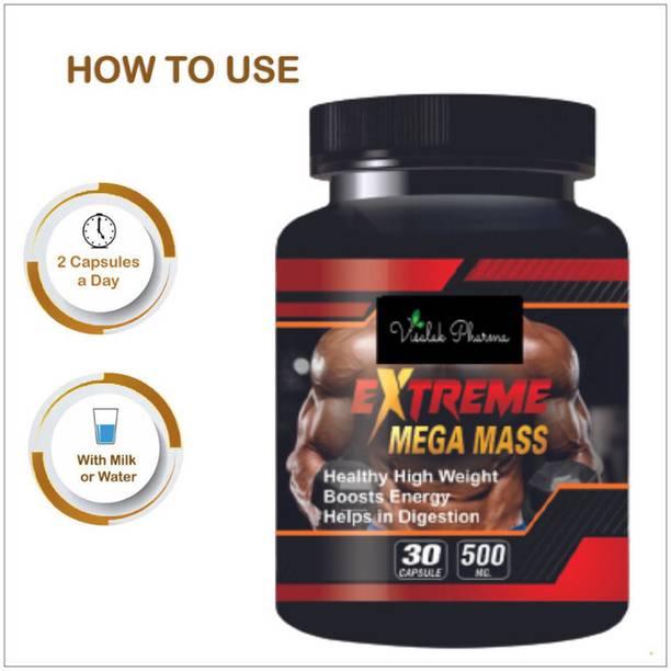 visalak pharma Extreme Mega Mass Capsules Weight Gainer Product For Mass Muscle Protein fORMULA