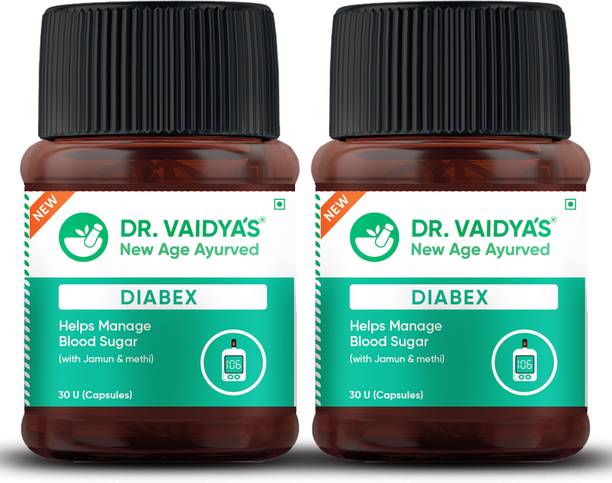 DR. VAIDYA'S Diabex Capsules - Blood Sugar Management With Goodness of Methi, Karela & Neem