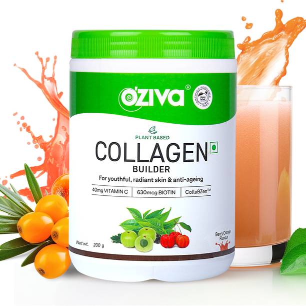 OZiva Vegan Collagen (Berry Orange) with Biotin & Vit C for Brighter & Youthful Skin