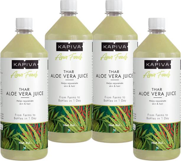 Kapiva Thar Aloe Vera Juice (with Pulp) 1L | Rejuvenates Skin and Hair | No Added Sugar