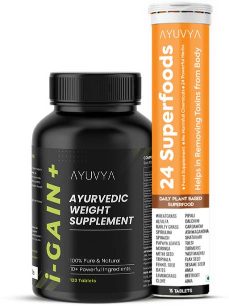 AYUVYA i-Gain+ Ultimate Weight Gainer with 24 Superfood 100% Ayurvedic | Boost immunity
