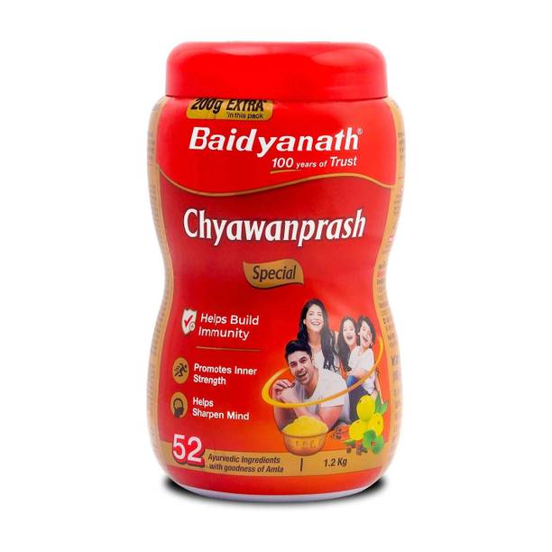 Baidyanath Chyawanprash Special | Ayurvedic Immunity Booster | for Adults and Elders, Builds Energy, Strength and Stamina | 200 Gram Extra with