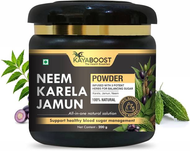 KAYABOOST Neem Karela Jamun Powder - 200gm | Helps Control Healthy Blood Sugar Levels