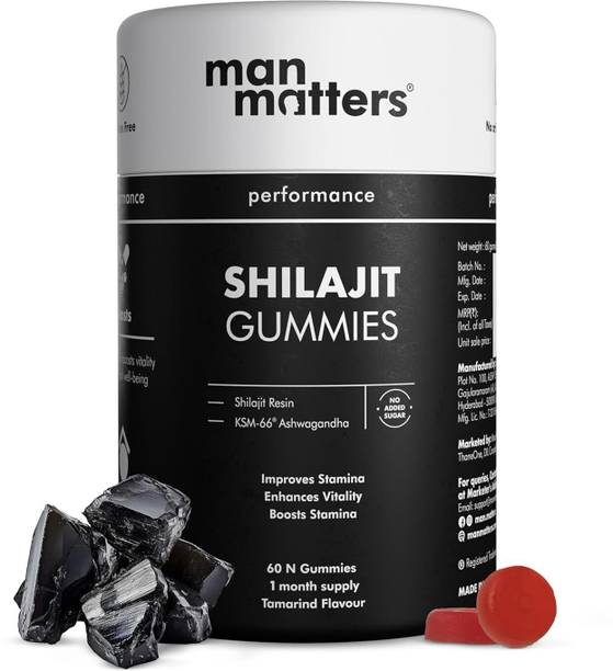 Man Matters Shilajit Gummies Pure Shilajit & Ashwagandha KSM66 Boosts Stamina & Strength