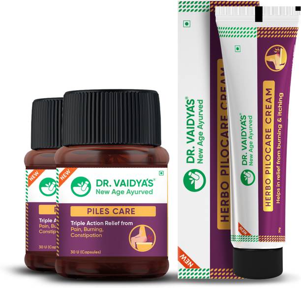 DR. VAIDYA'S Piles Management Combo (2 Piles Care + 1 Pilocare Cream)