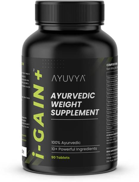 Ayuvya i-Gain+ Weight Supplement Powerful herbs for Improving Appetite 100% Ayurvedic Weight Gainers/Mass Gainers