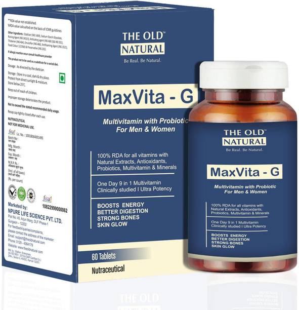 The Old Natural MaxVita-G Multivitamin Tablets with Probiotics for Men and Women (60 Tablets)