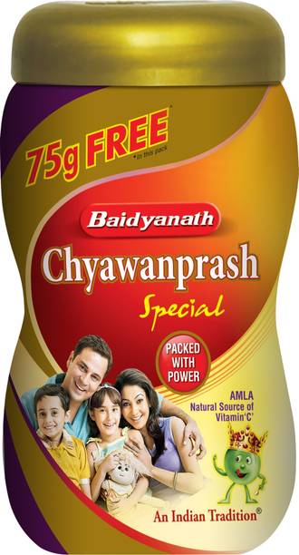 Baidyanath Chyawanprash Special | Ayurvedic Immunity Booster | for Adults and Elders, Builds Energy, Strength and Stamina | 75 Gram Extra with