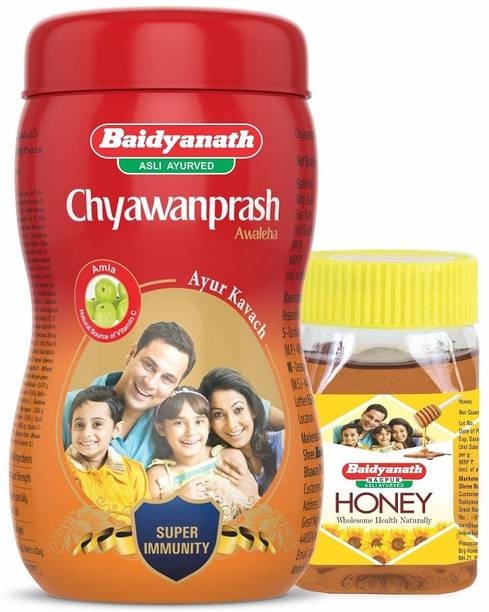 Baidyanath Chyawanprash 950g + Honey 250g | Immunity Booster | Enhances Strength & Stamina
