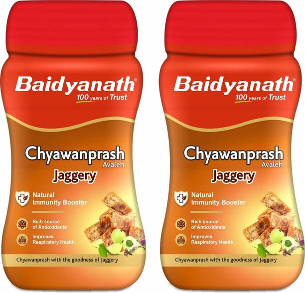 Baidyanath Jaggery Chyawanprash 750gm with Amla and Jaggery 750 G Each