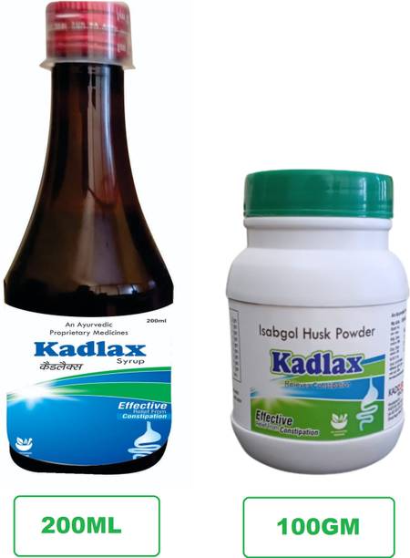 Kadcure Kadlax Ayurvedic(Isobgol) Powder and Syrup For Digestion,Constipation Relief