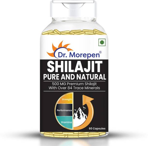 Dr. Morepen Shilajit Capsules 100% Ayurvedic Natural & Pure for Strength, Stamina & Vigor