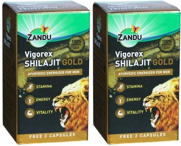 ZANDU Shilajit Gold energizer for MEN (2 Packs, 20 Capsule Each)