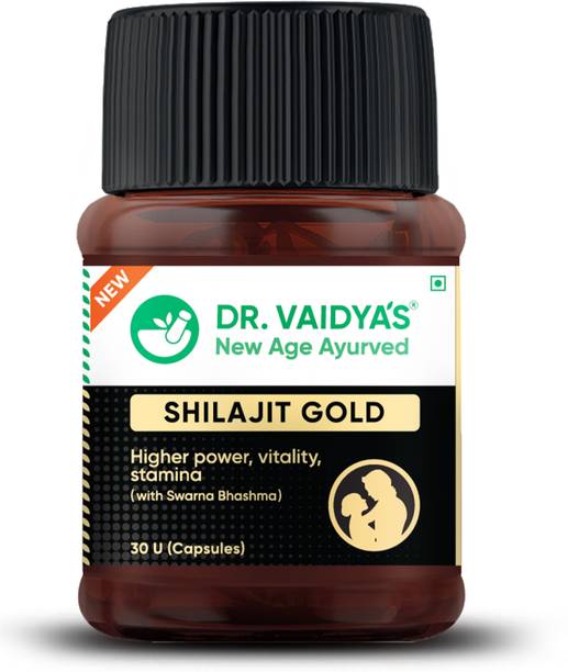 DR. VAIDYA'S Shilajit Gold - 100 % Ayurvedic Capsules for Increased Performance, Strength, Stamina and Power With 21 Herbs