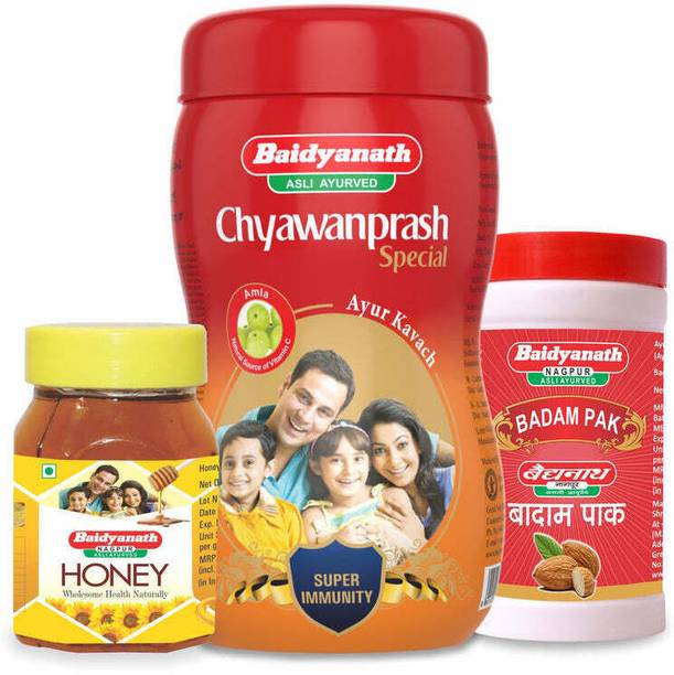 Baidyanath Enhance Overall Well Being Kit (Chyawanprash Special, Honey, Badam Pak)