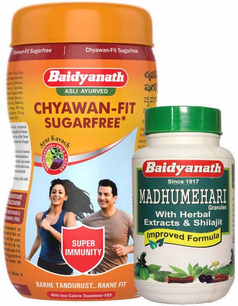 Baidyanath Chyawan-Fit Sugar free 1 kg Chyawanprash + Madhumehari Granules (200 g)