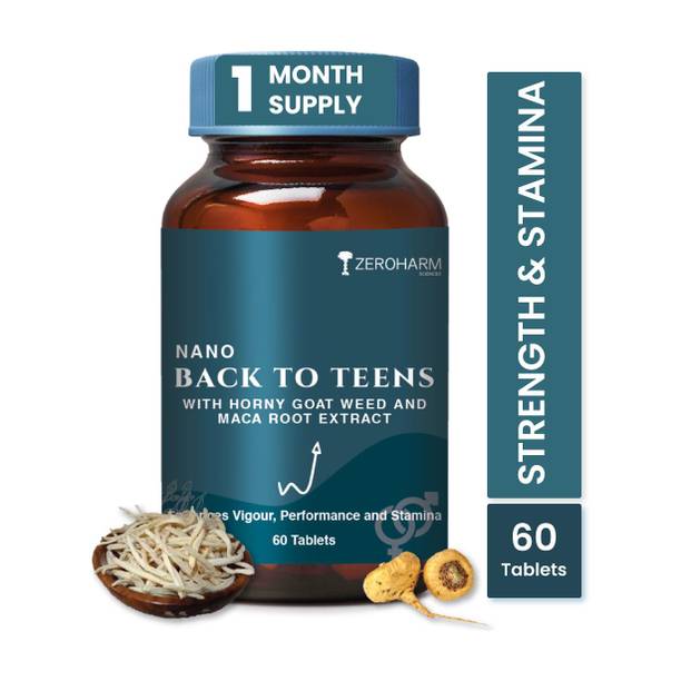 ZEROHARM Back to Teens With Maca, Horny Goat Weed for Energy, Performance, Mood & Stamina