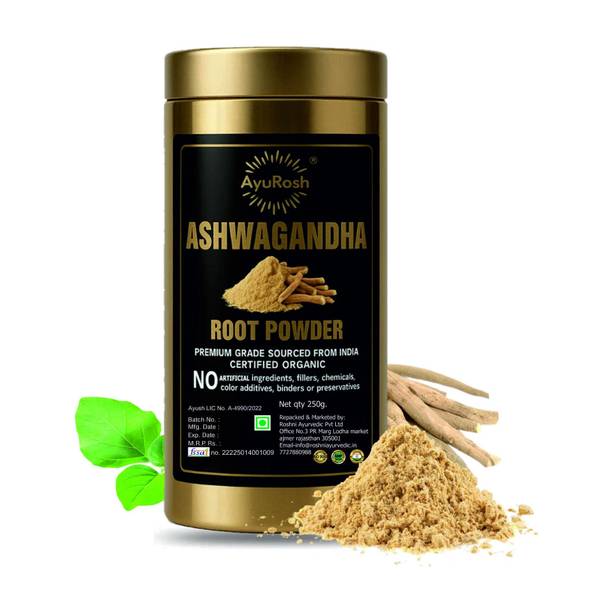 ayurosh Ashwagandha Root Powder Tin | Withania Somnifera | for Men & Women