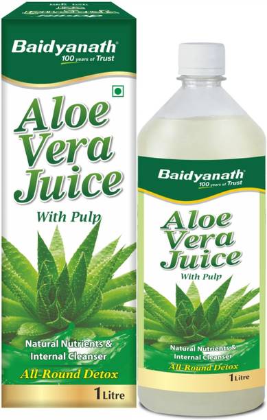 Baidyanath 99.6% Pure Aloe Vera Juice (with Pulp)- No Added Sugar | Source of Natural Nutrients, Boosts Immunity & Digestion, Rejuvenates Skin and Hair | For Complete All-Around Detox |