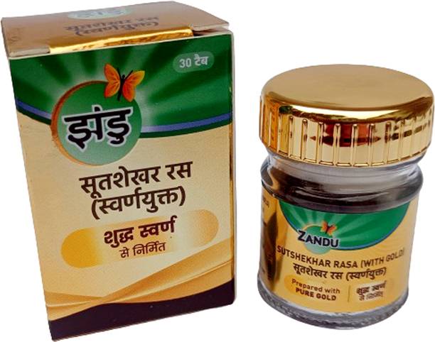 ZANDU Suvarna Sutashekhar Rasa (with Gold) 30 tab