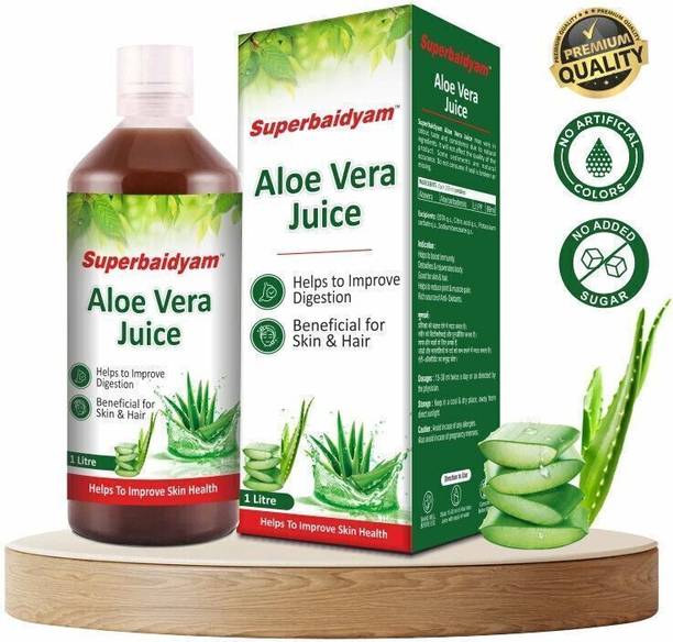 Superbaidyam Aloe Vera Juice 1L | Help to improve Digestion, Rejuvenates Skin and Hair