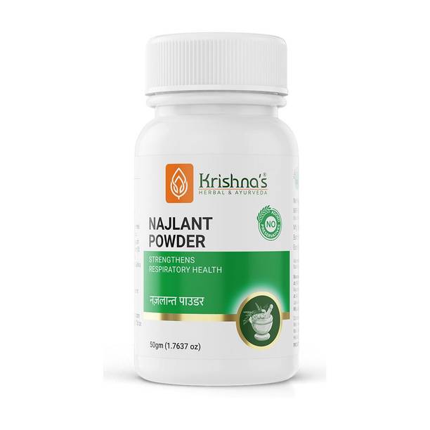 Krishna's Herbal & Ayurveda Najlant Powder Respiratory Support for Lungs, Cough & Congestion Relief
