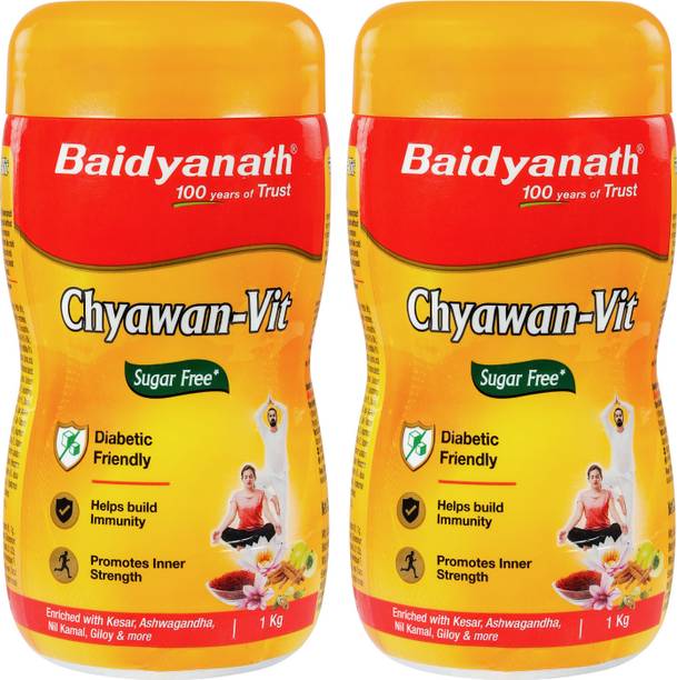 Baidyanath Sugarfree Chyawan Vit- Specially formulated Chyawanprash with No Added Sugar- With Benefits of Amla, Ashwagandha and Almonds 1KG-PACK of 2