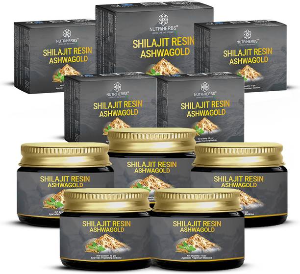 Nutriherbs Shilajit Resin Gold with Ashwagandha (Ashwagold) for Stress Relief & Stamina