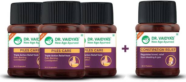 DR. VAIDYA'S Piles Health Pack (3 Piles Care and 1 Constipation Relief Free) (Buy 3 Get 1)