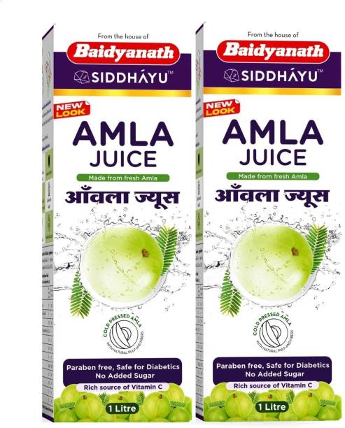 Baidyanath Amla Juice 1 L - Boosts Skin & Hair Health | Vitamin C - (Pack of 2)