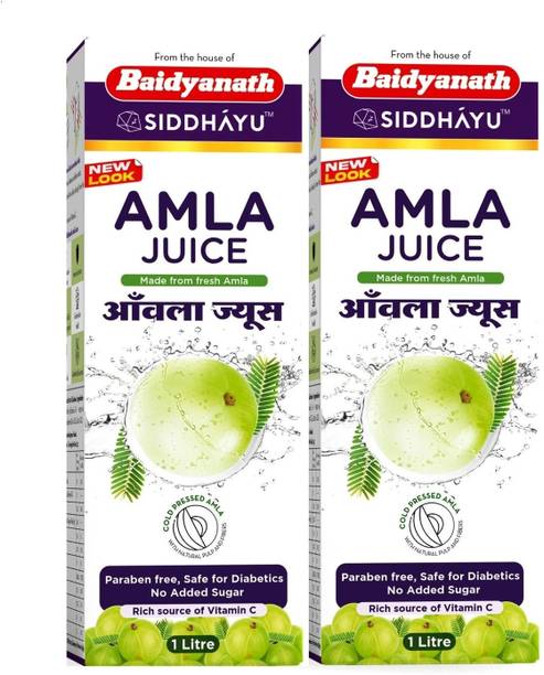 Baidyanath Amla Juice 1 L - Boosts Skin & Hair Health | Vitamin C - (Pack of 2)
