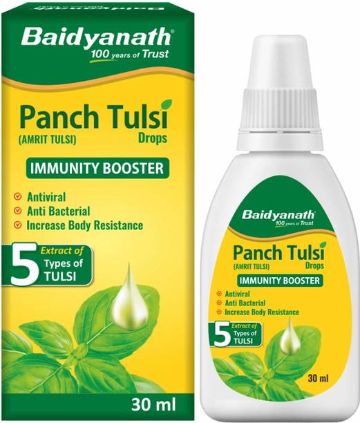 Baidyanath Panch (Amrit) Tulsi Drops, Natural Immunity Booster and Powerful Cough & Cold Relief Drops | Antiviral, Antibacterial, Increases body resistance |
