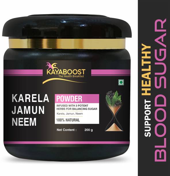 KAYABOOST Ayurvedic Jamun Neem Karela Powder - Helps Control Blood Sugar Level