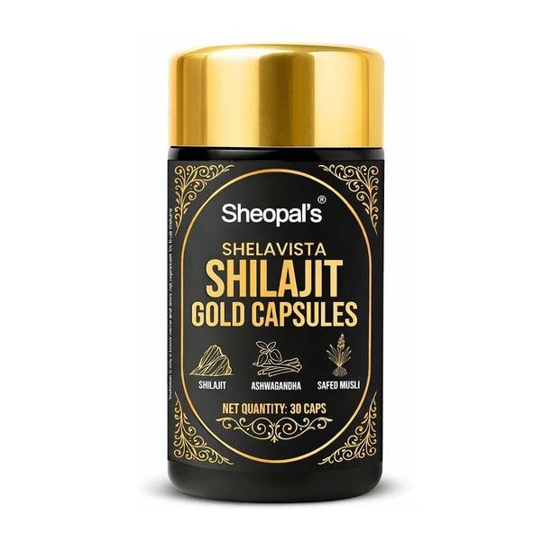 Sheopals Shelavista Shilajit Gold Capsules With Ashwagandha, Safed Musli | Energy Support