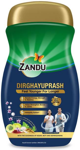 ZANDU Dirghayuprash Anti-AGEs Action*|Boosts Energy & Stamina|Helps Strengthen Bones