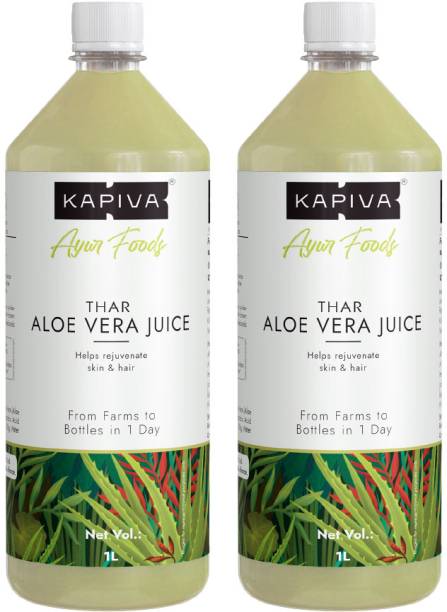 Kapiva Thar Aloe Vera Juice (with Pulp) 1L | Rejuvenates Skin and Hair | No Added Sugar